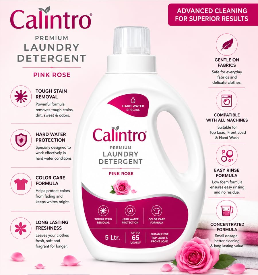 Image of Liquid Laundry Detergent - Front & Top Load Washing Machine Liquid | Tough Stain Remover | Long Lasting Fresh Fragrance | Color Care Formula | Suitable for All Fabrics | 5 Litre
