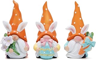Hodao Easter Bunny Gnomes Decorations Spring Spring Table Centerpiece Gifts Set of 3 Nordic Swedish Nisse Scandinavian Tomte Elf Dwarf Indoor Home Decor