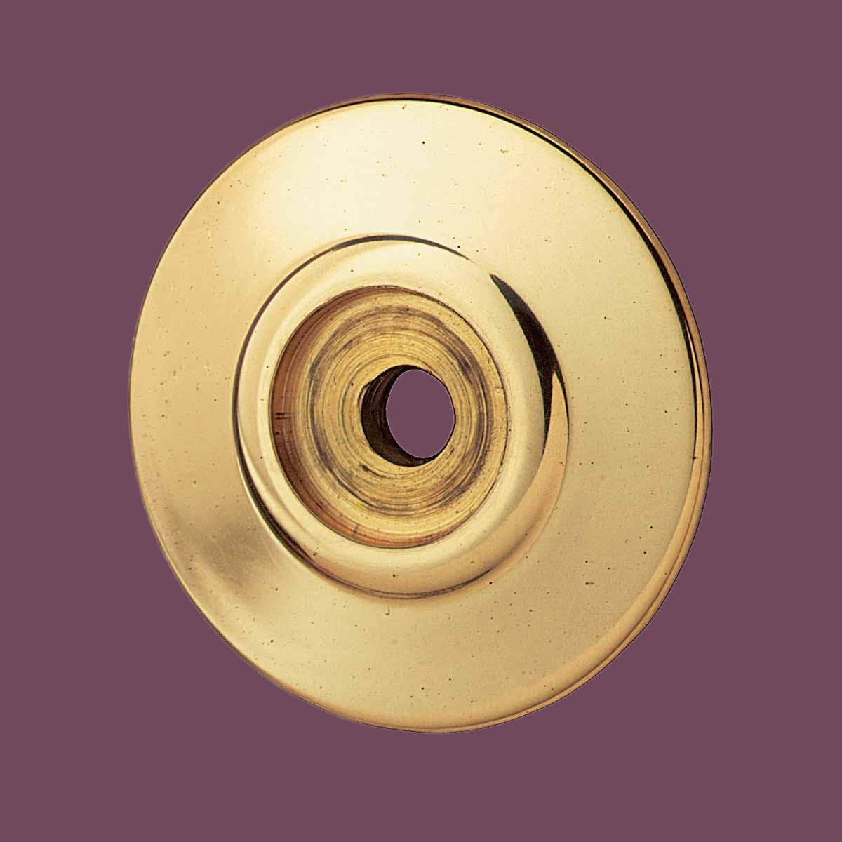 Renovators Supply Manufacturing Cabinet Door Knob Rosette Bright Brass 1.25" Dia. Round Decorative Solid Cast Brass Door Knob Escutcheon Back Plate Protective Tarnish Resistant Rose Covers