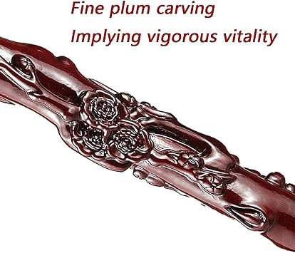 Walking Canes Walking stick for men Plum blossom carving for household walkers,Solid wood auxiliary non-slip walking stick,Comfortable,Birthday gift Interesting