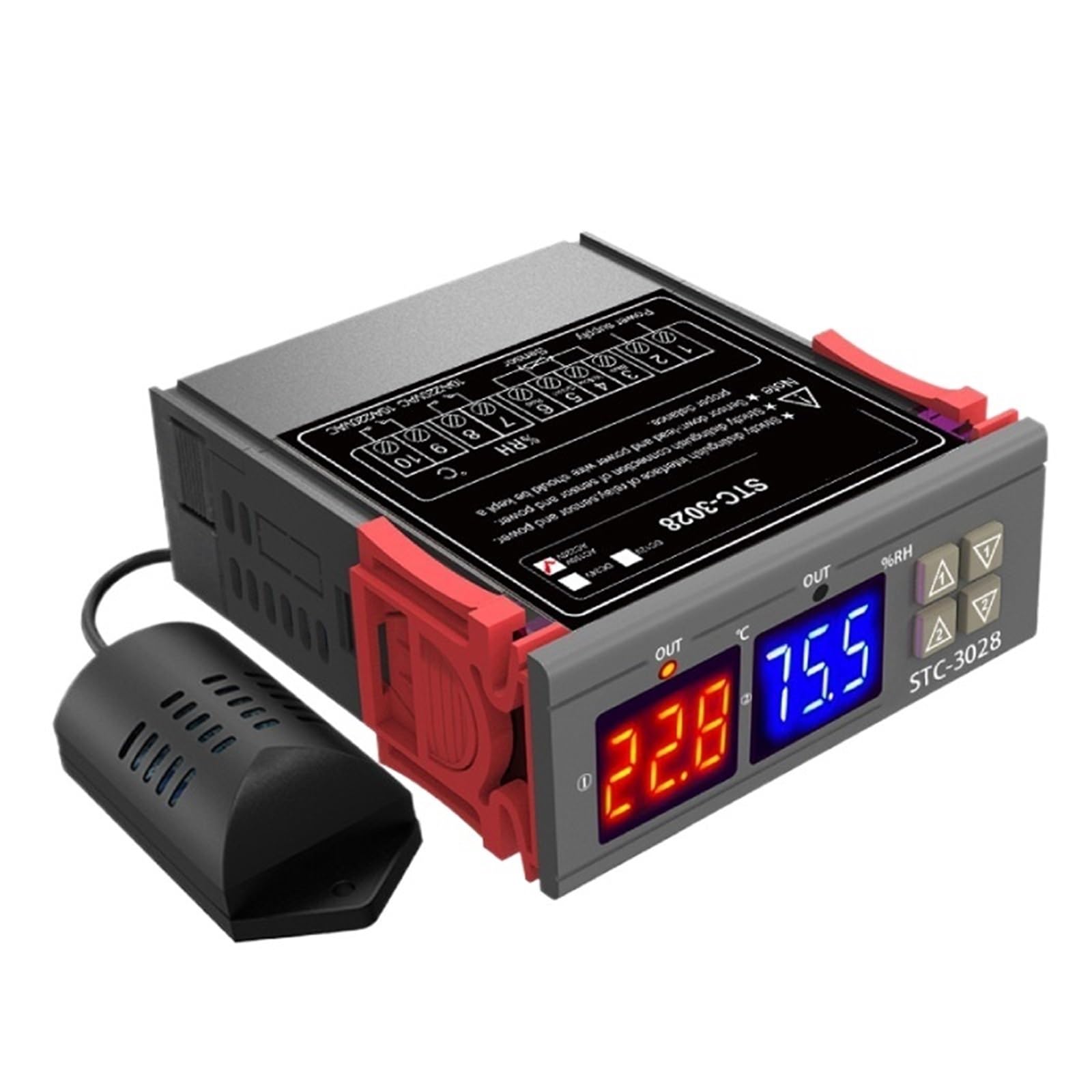STC-3028 Digital Temperature Controller With Probe Dual Display Mini Thermostat Temperature Sensor 110 V 220VAC DC12V DC24V(AC220V)