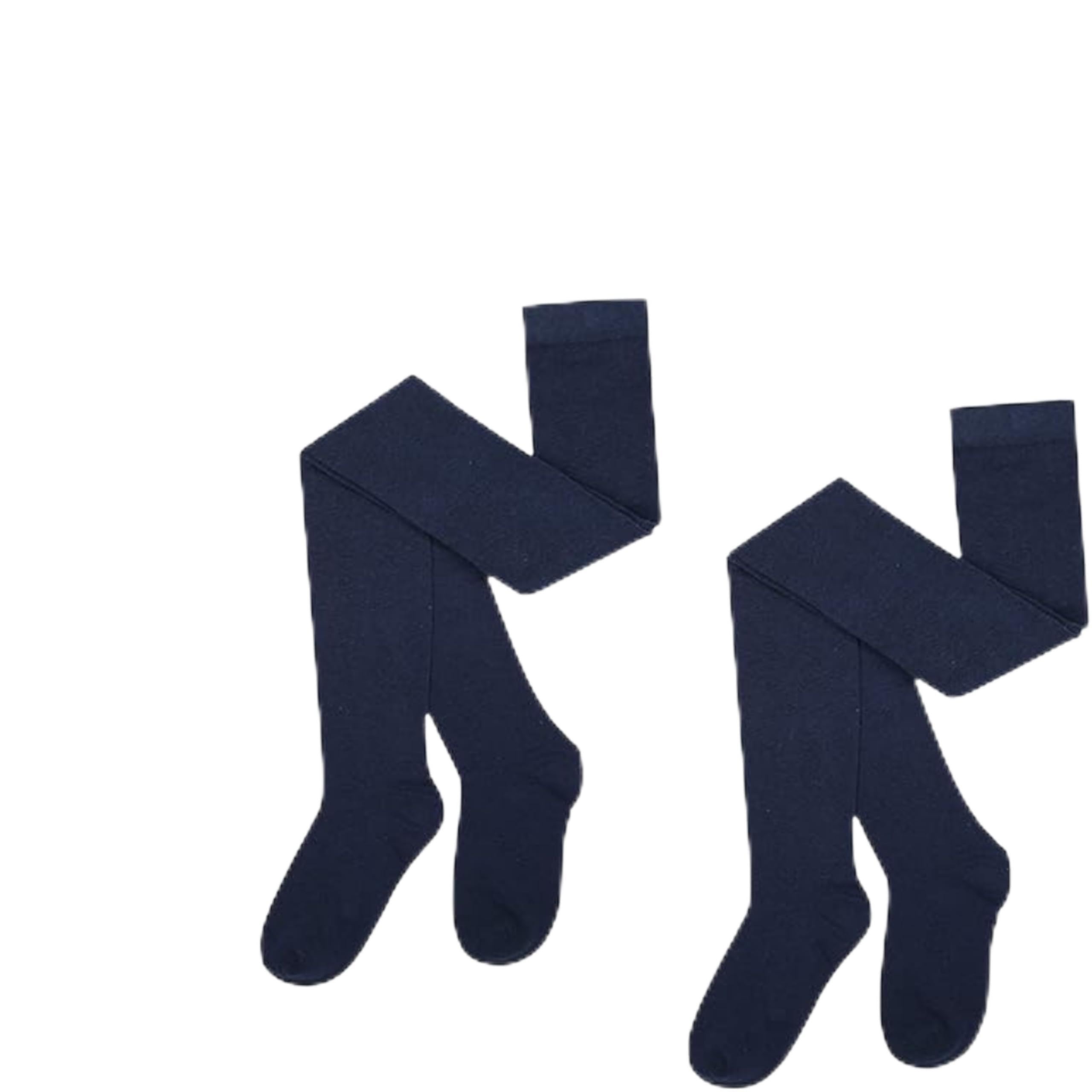 Le11 Girls Navy 3 Pairs Multibuy Cotton Rich Plain Tights (As8, Age, 3_Years, 4_Years, Regular, )