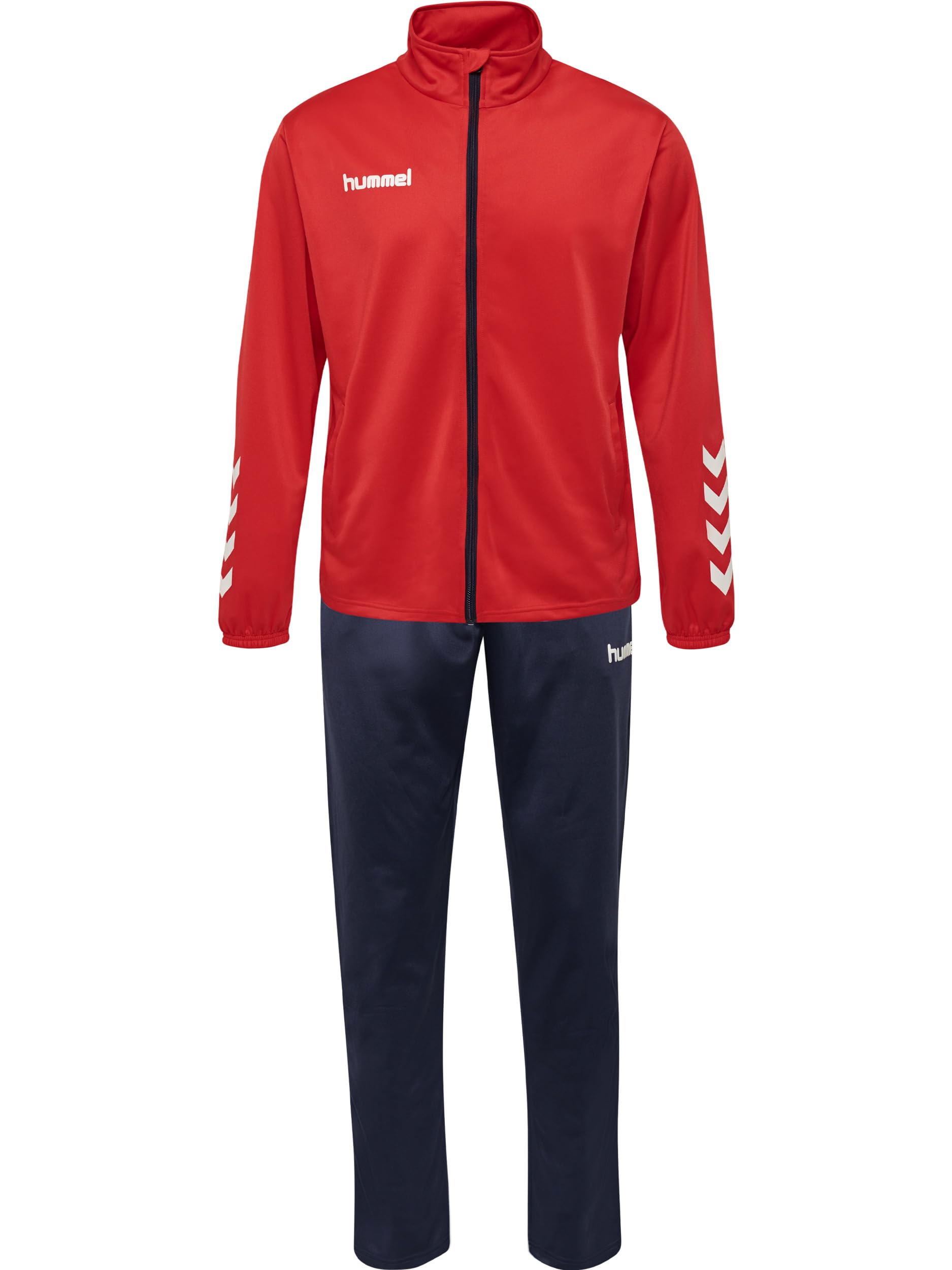 hummel Men's Hmlpromo Poly Track Suit, True Red/Navy, M EU