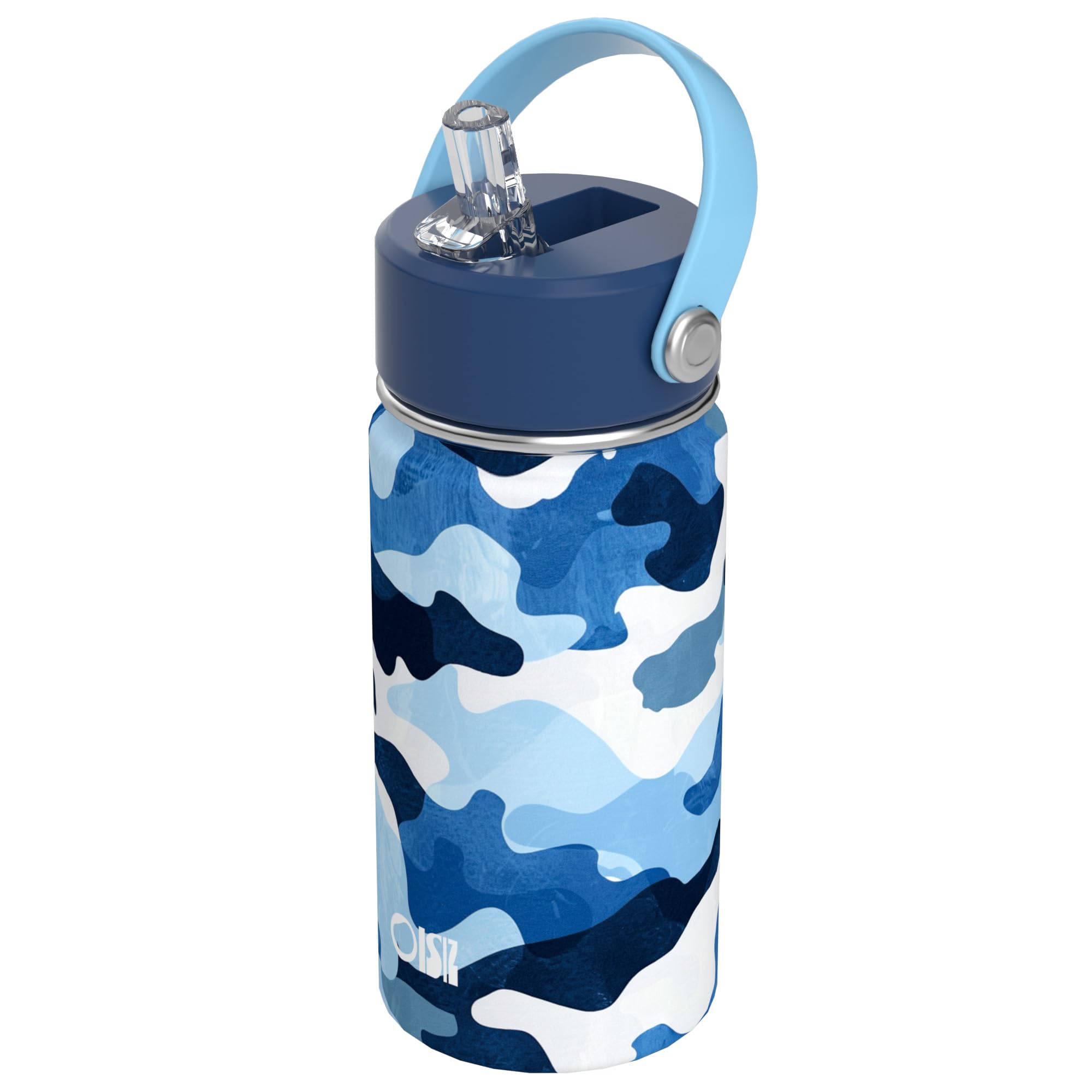 OISIZ Kids Water Bottle with Straw Lid 14oz, Vacuum Insulated 316 Stainless Steel Water Bottles for Kids for School, Leakproof Water Bottle, BPA Free