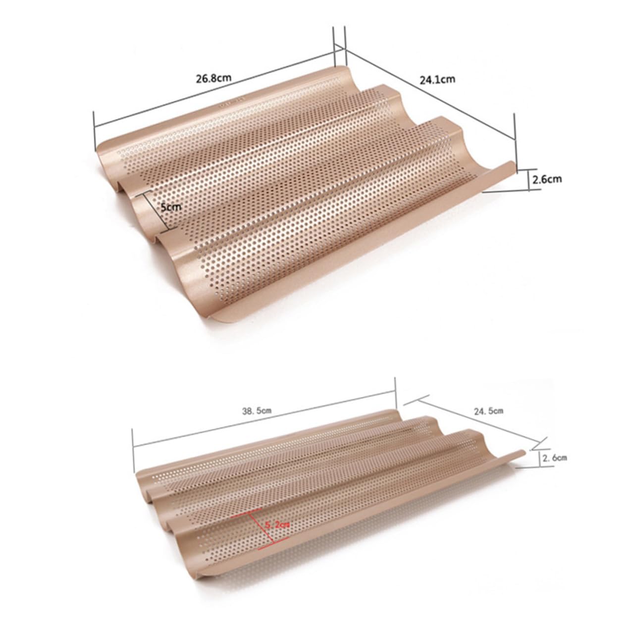 CIYODO 1pc French Bread Baking Tray Nonstick Slot Mold for Artisan Loaves Golden Design for Homemade Baguettes and Italian Bread and Baking