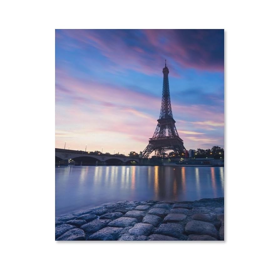 Amazon.co.jp: 絵画 夕暮れのエッフェル塔インテリア 絵画