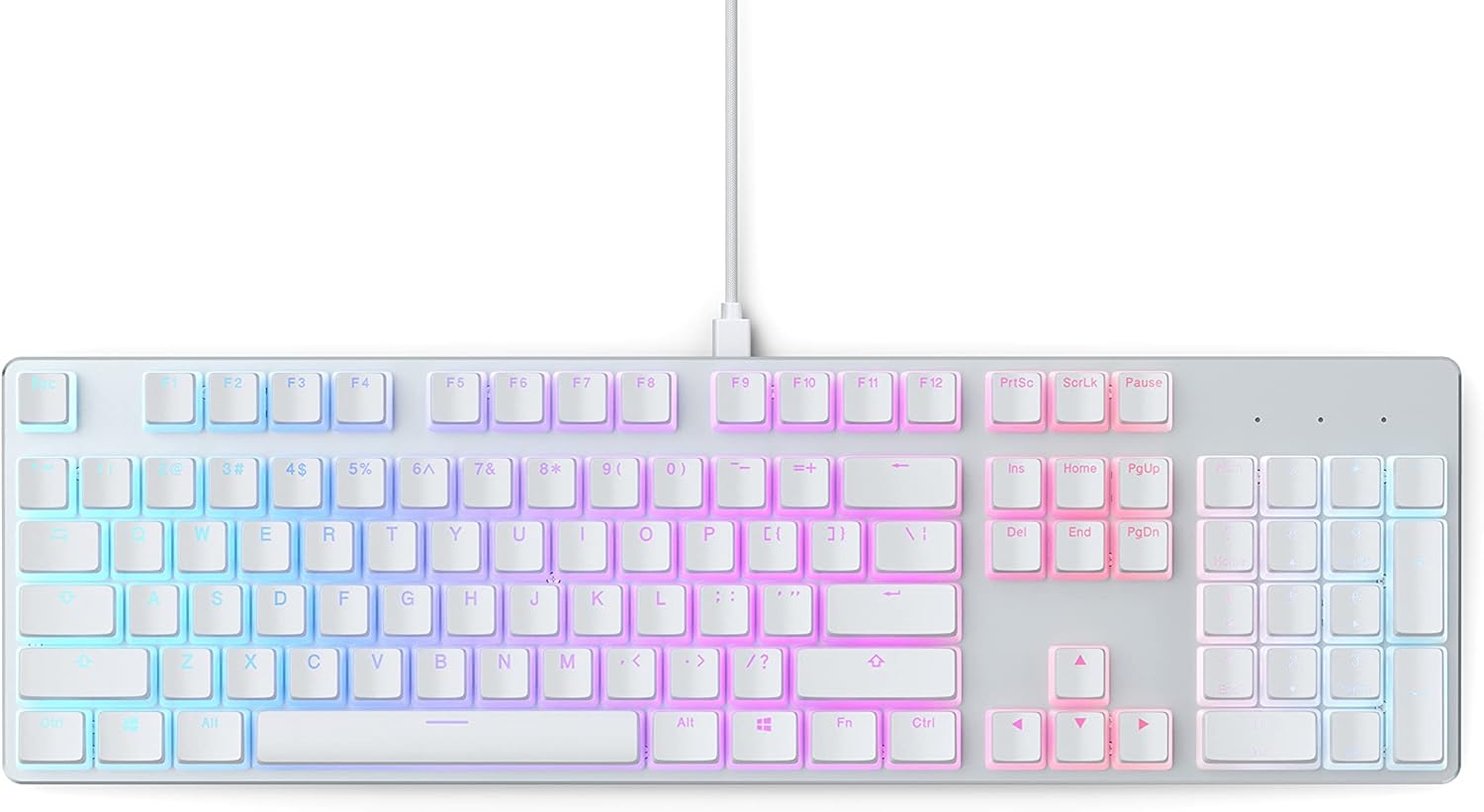 GLORIOUS Aura V2 (White) - PBT Pudding Keycaps for Mechanical Keyboards - ANSI (US), ISO Compatible - Supports Full Size, TKL, 75%, 60% Layouts
