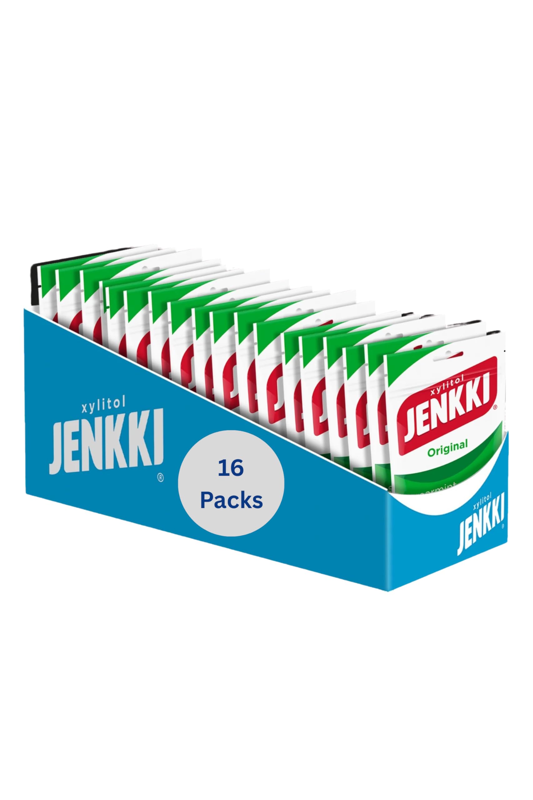 Cloetta Jenkki Xylitol Spearmint Chicle 16 Packs of 100g