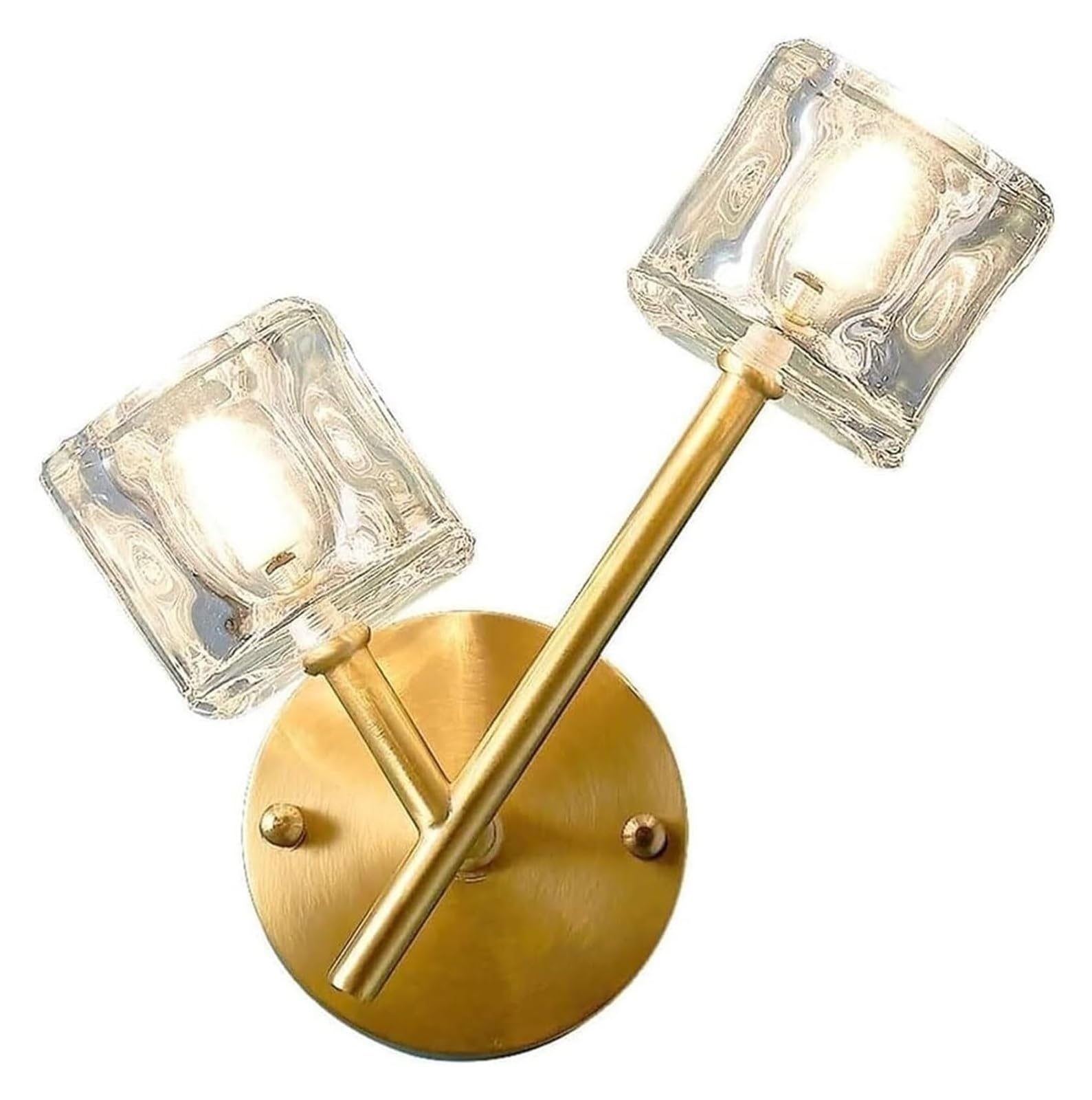ASerZenith All Copper Crystal Bedside Lamp Gold Indoor Wall Lamp Brushed Brass Finish Crystal Glass Wall Sconce