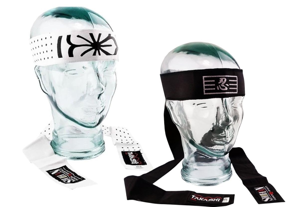 1 Pair Headband set OKINAWAN FLOWER & SILVER SPY Headband 200cmx5cm - KARATE KID,Mr Miyagi Movie Film Novelty