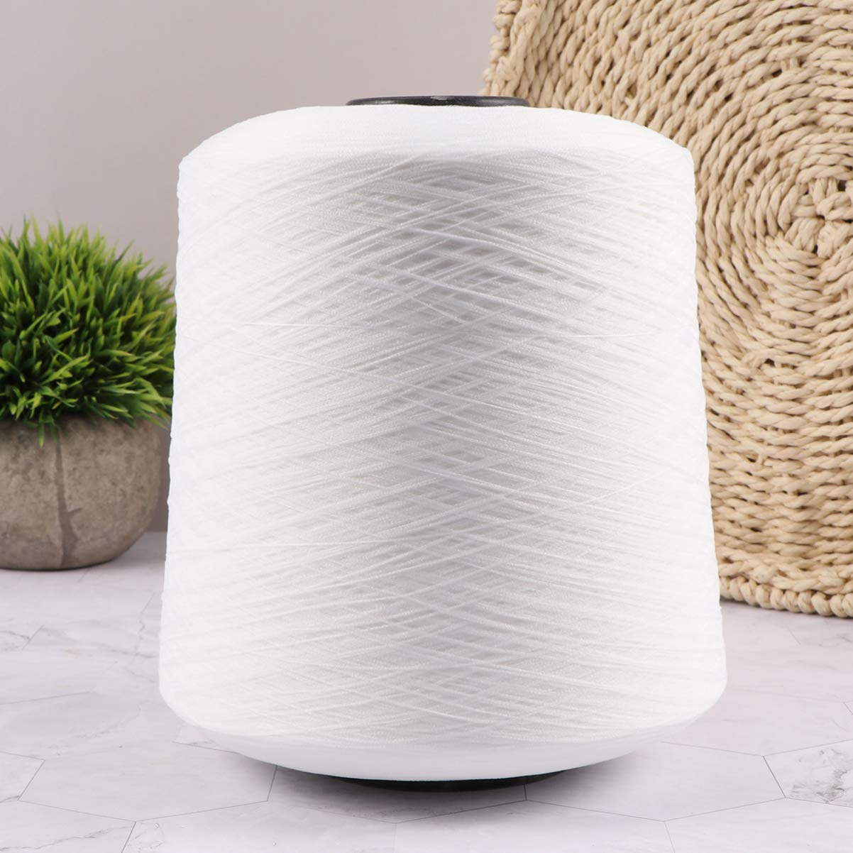 PRETYZOOM Hilo de Coser Blanco 150d Máquina, 2 Rollos Resistentes y Flexibles para Uso en Hogar y Confección de Ropa