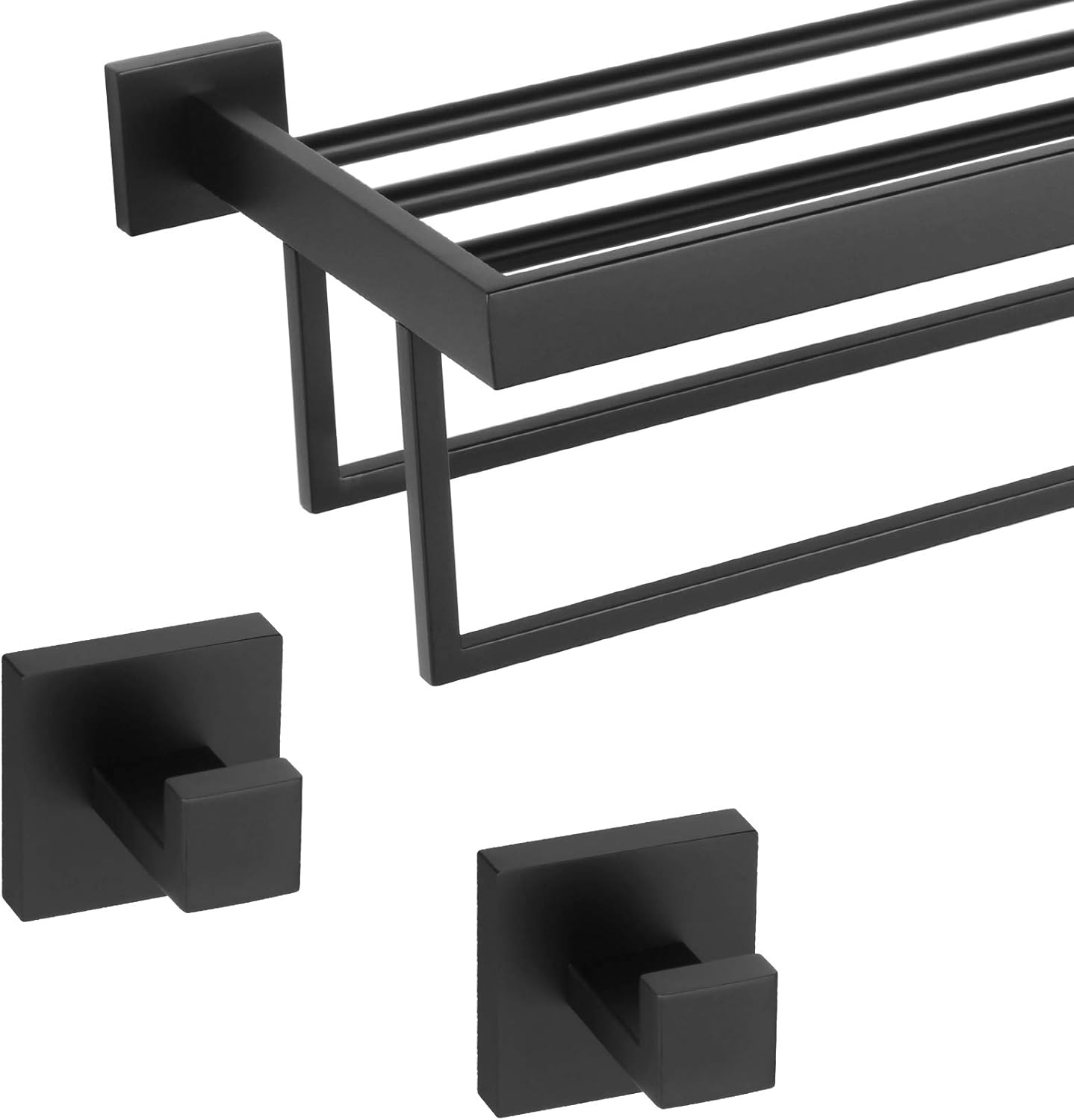 KOKOSIRI Towel Rack 24'' Bathroom Towel Shelf with Double