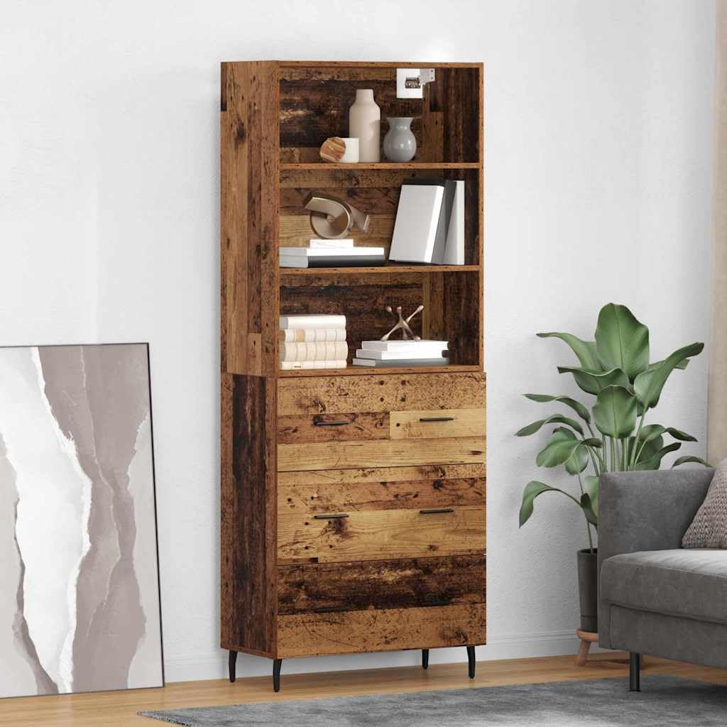 Credenza Alta 2 Pezzi Legno Ingegnerizzato 69,5x32,5x180 cm