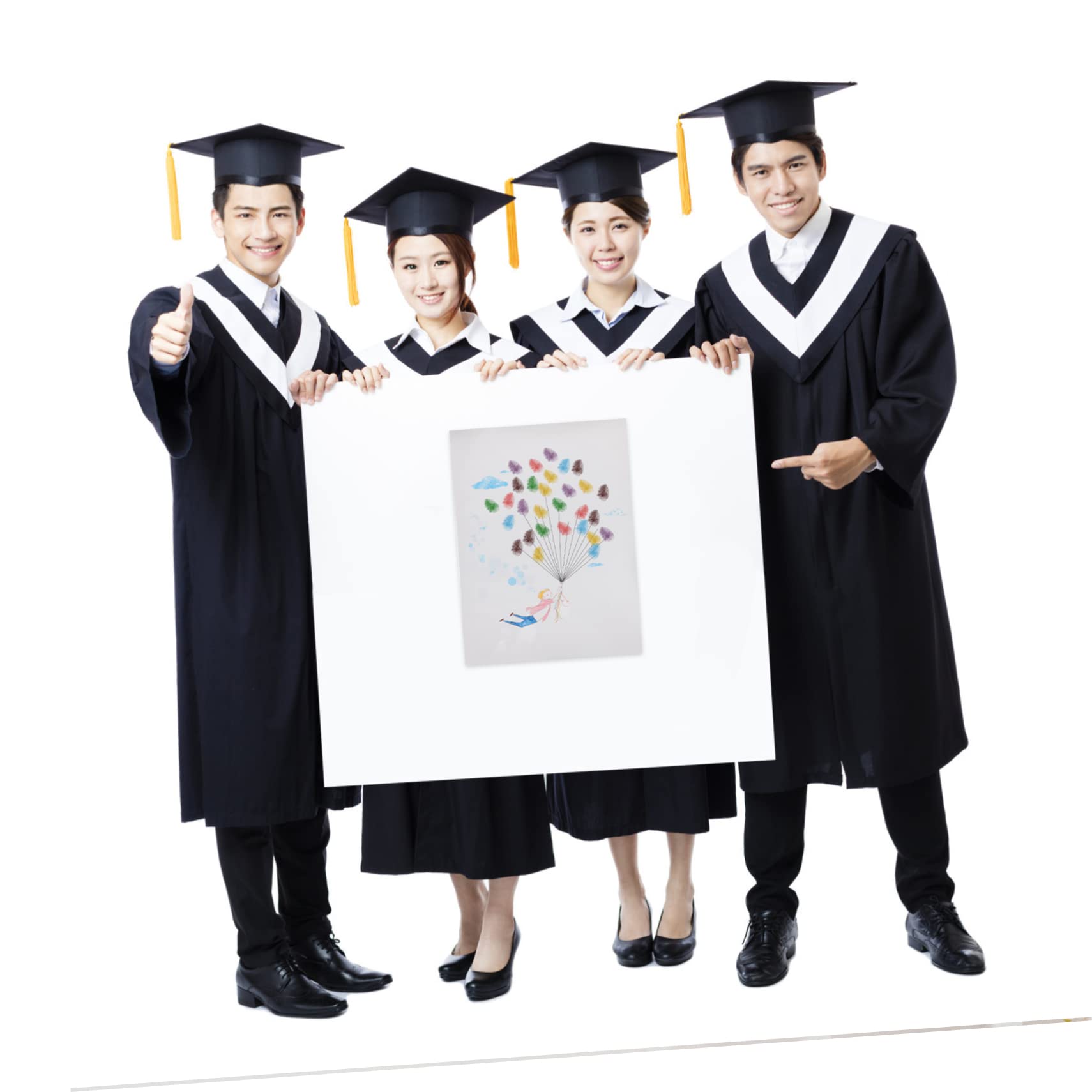 IMIKEYA 4 Stück Fingerabdruck Gästebuch DIY Fingerprint Balloon Hochzeitsdekor Kreatives Signierbild für Hochzeiten Geburtstage und Besondere Anlässe zur Erinnerung