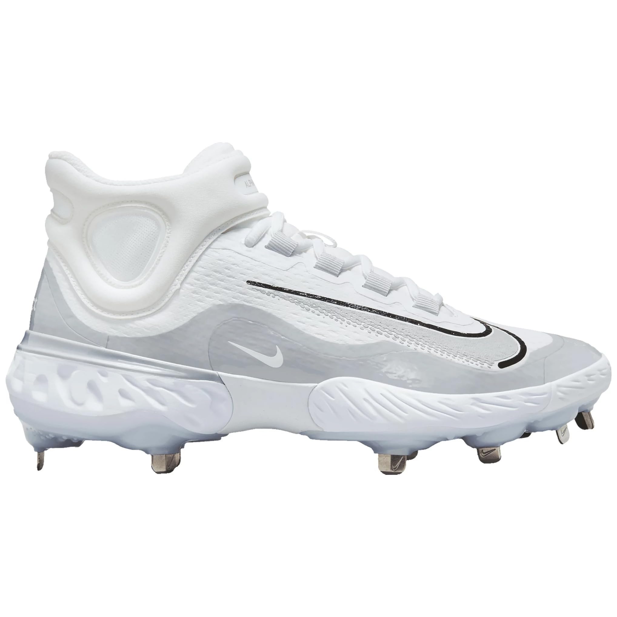 Nike Alpha Huarache Elite 4 Mid Mens FD2744-102 (White/Wolf Grey-), Size 14