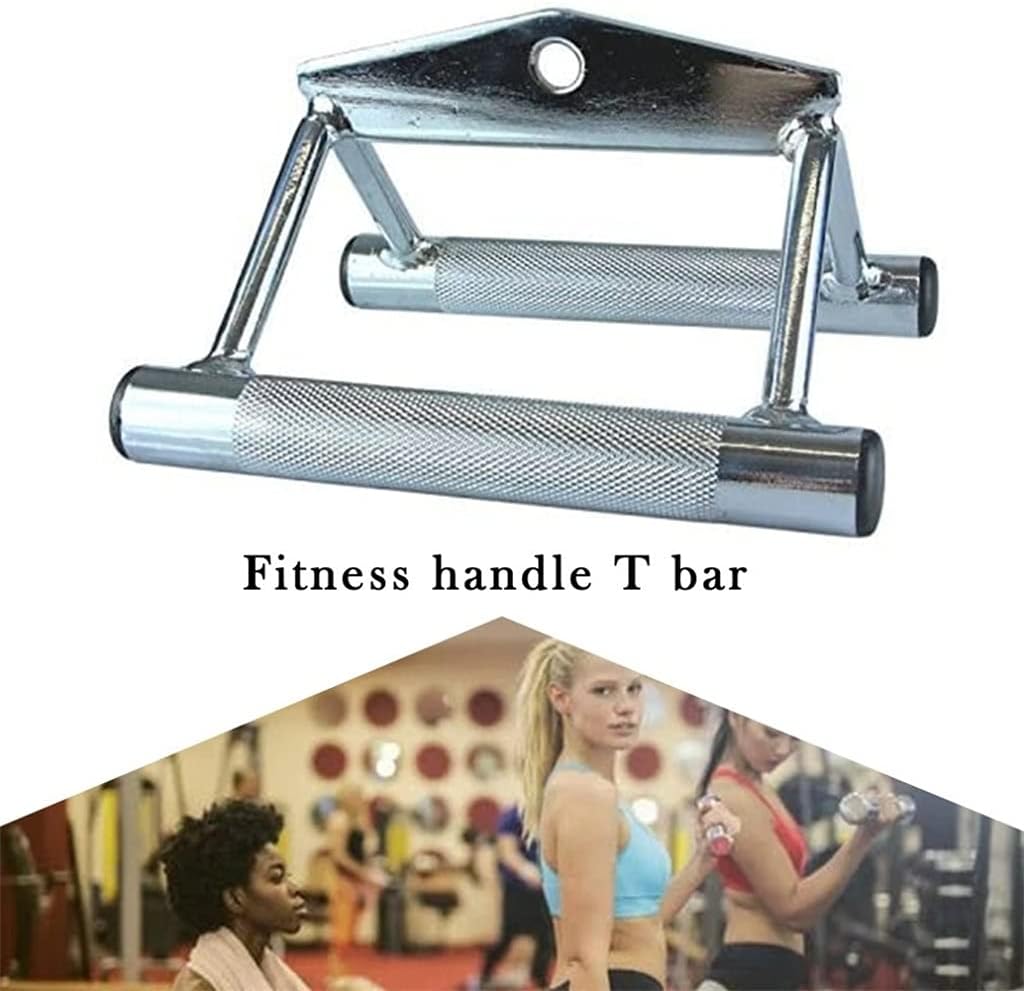 Pull Down Rope Pully Cable Machine Attachment Triceps Fitness T-Bar Handle Grip Equipment