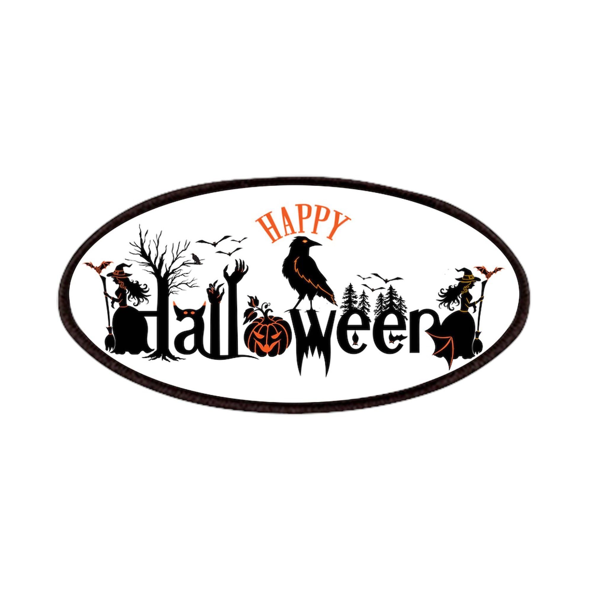 CafePress Happy Halloween Black & Orange Spooky Typogr 4