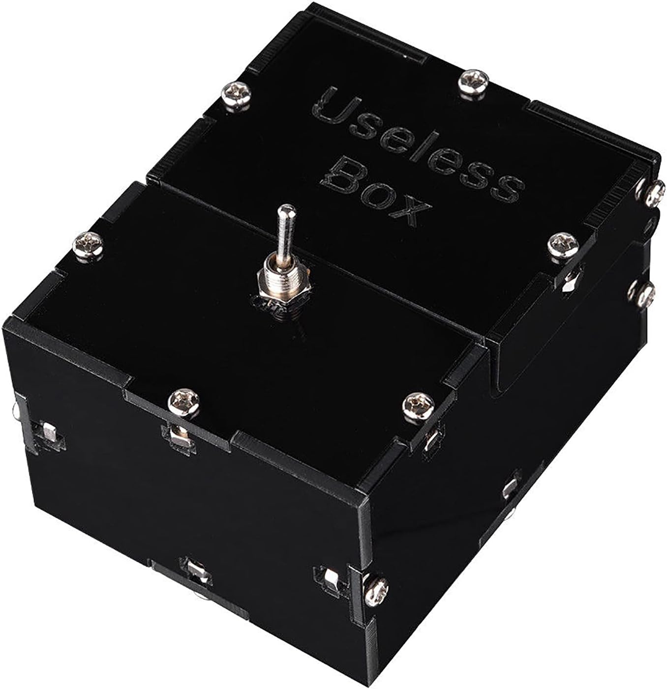 Fun Useless Box DIY Kit - Mini Gift Toy Leave Me Alone Black, Perfect for Family and Friends, Automatic Switch for Endless Fun