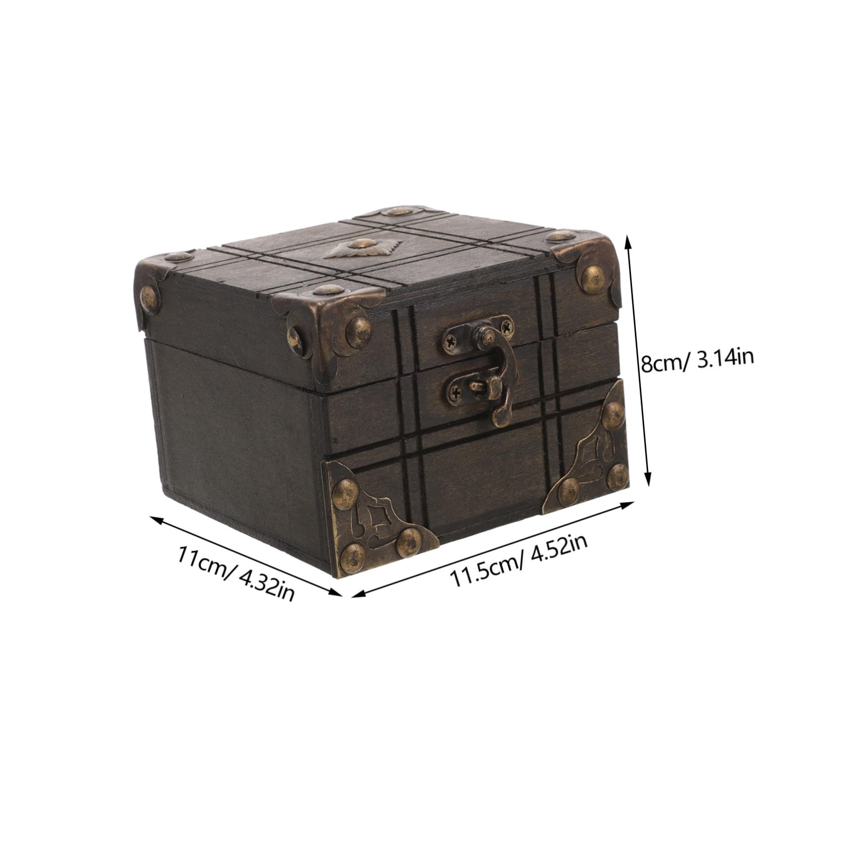 Scatola Portaoggetti In Legno Naturale Rettangolare 24x13x7,2 Cm Con Fibbia Vintage – Organizer Per Gioielli, Accessori E Piccoli Oggetti