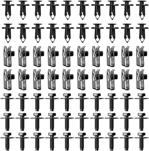 Kit de 70 sujetadores de clips de automóvil, incluye pernos de protección contra salpicaduras del motor delantero + clips de retención de disponible en Yaxa Venezuela