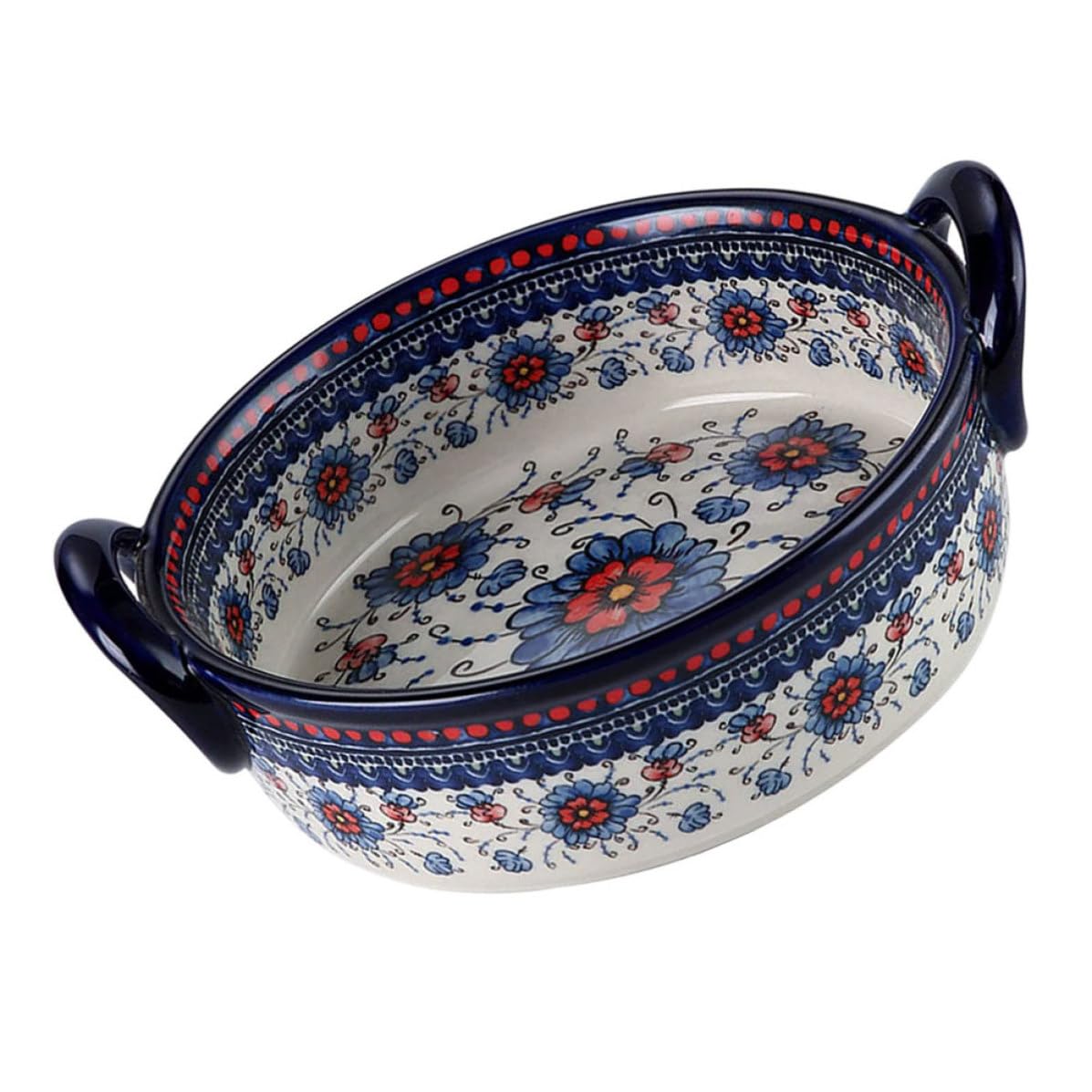 DOITOOL Keramik Backform mit Zwei Griffen 950ml Elegante Leicht zu Reinigende und Fleckenresistente Auflaufform für Küche und Haushalt