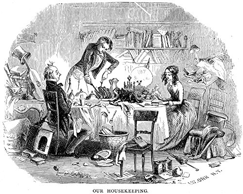 Dickens David Copperfield 1850 Our Housekeeping Illustration By Hablot Knight Browne From The First Edition Of David Copperfield By Charles Dickens Poster Print by (18 x 24)