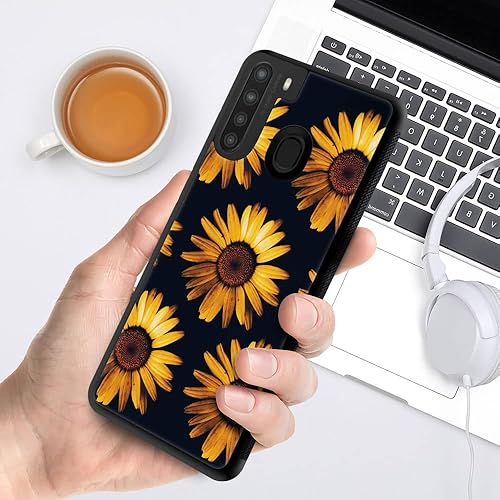 Miniatura 5 de DAIZAG Funda compatible con Samsung Galaxy A21, diseño de girasol artístico para hombre y mujer, protección a prueba de golpes y arañazos TPU para