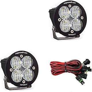 Baja Designs Squadron-R Sport Black LED Light Pods Pair for Jeeps, Off Road 4x4, Trucks, UTV - 2 PCS LED with Wiring Harness (Wide Cornering; Clear)