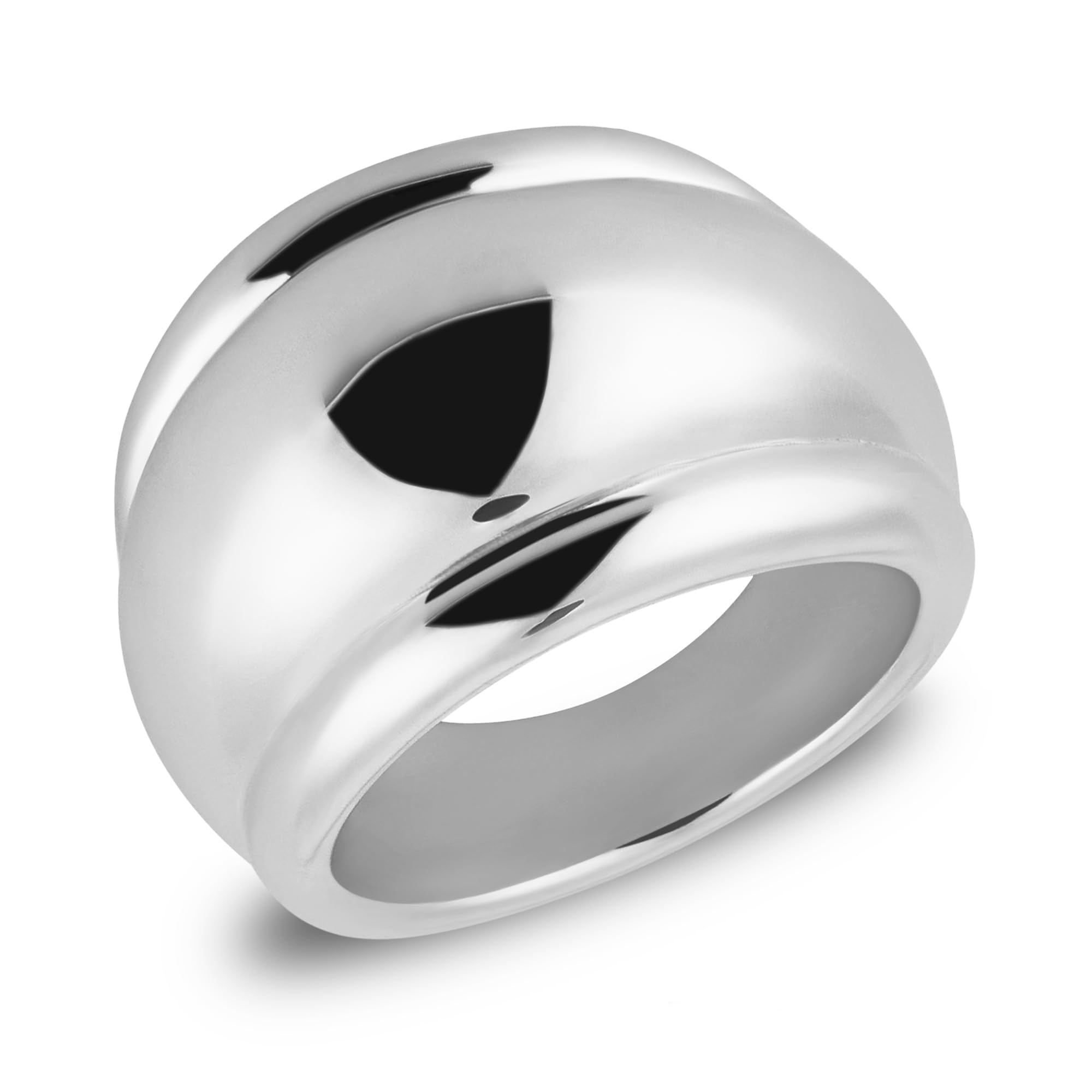 MAX + STONE 925 Sterling Silver Cocktail Boho Rings for Women | Large Chunky Silver Rings | Hypoallergenic Statement Rings for Women Size 6 to 8