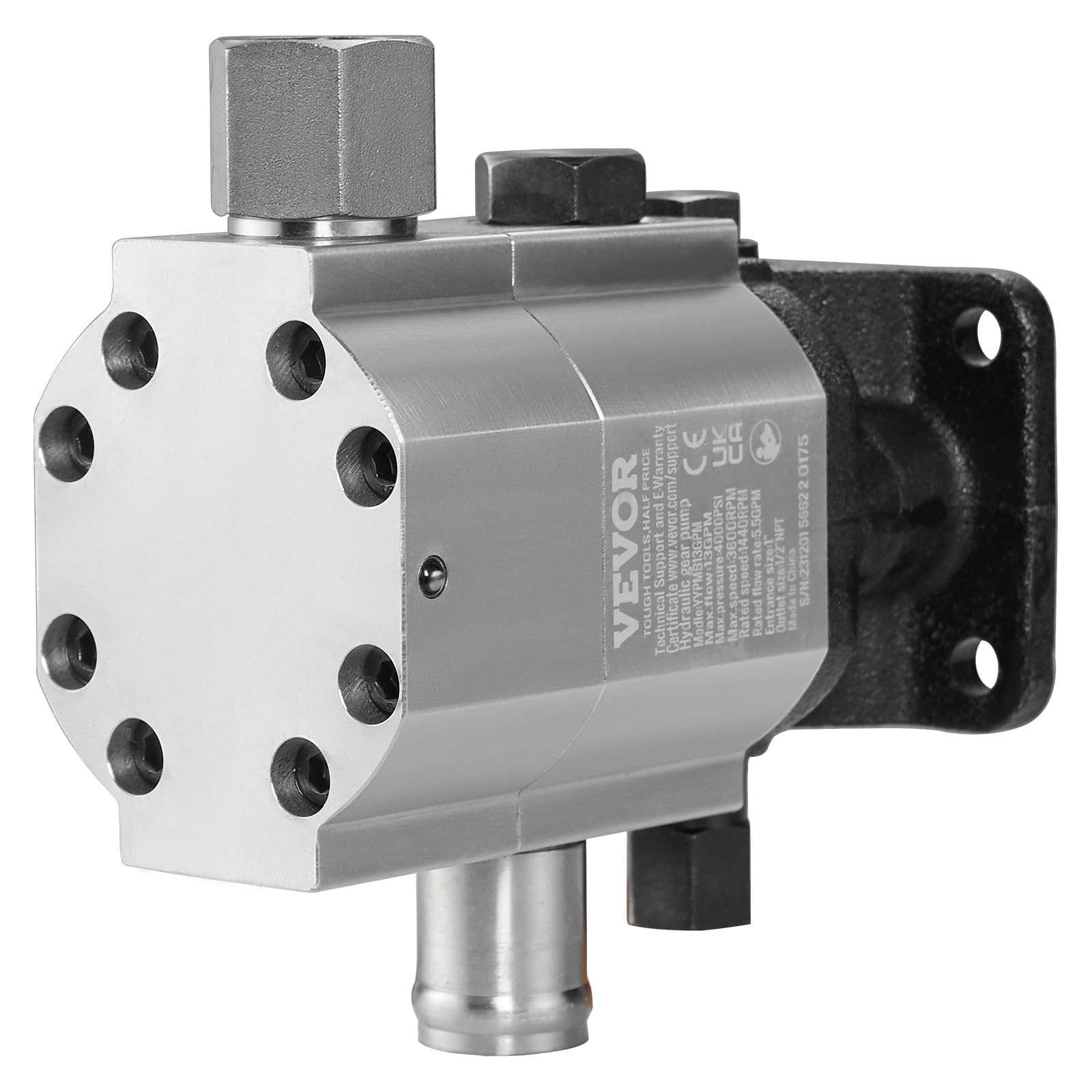VEVOR Pompa idraulica spaccalegna in legno, 13 GPM, 2 stadi 3000 PSI, 1 '' ingresso 1/2 '' NPT uscita 3600 giri/min pompa idraulica in alluminio, per piccoli motori di montaggio Log Splitters