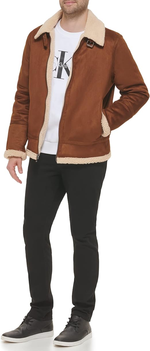 Calvin Klein Men's B-3 Faux Shearling 