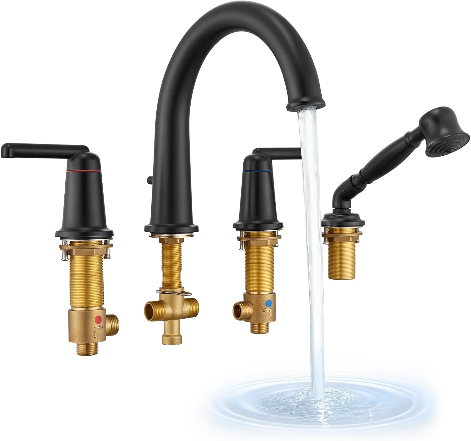 Roman Tub Faucet Set with Hand Shower, KRUZOO Bathtub Faucet Set Trim ...