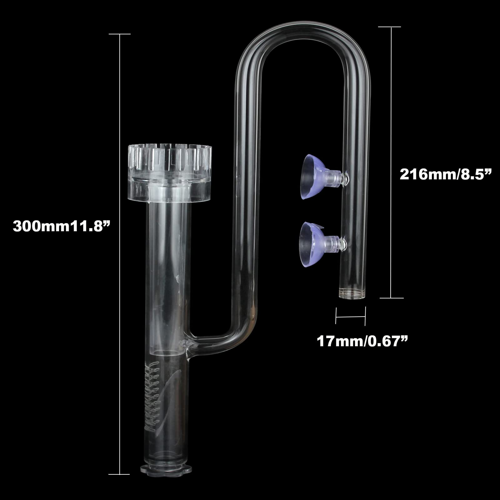 Glaslilien-Rohrzuflussset, Wasserzufluss mit Oberflächenskimmer für Aquarien, Pflanzentanks, Aquascaping, 17 mm für 16/22 mm (5/8 Zoll) Innendurchmesser