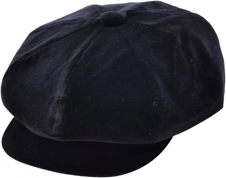 Ladies Classic Velvet Bakerboy 8 Panel Cap, 3 Colours - 2 Sizes