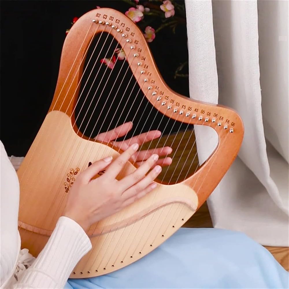 Lira arpa, strumento lira in mogano a 21-32 corde, strumenti a corde orchestrali con chiave di accordatura, manuale di istruzioni per Professionisti Principianti Adulti 32 Strings