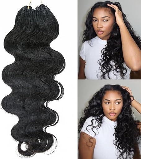 YWIGS Pre-Separated Human Crochet Hair for Miracle Knots Reusable Hair 16" | 100% Human Hair Body Wave Knotless Crochet Human Hair Extensions 100 Strands NC for Graduation/Daily Wear/Vacation/Party