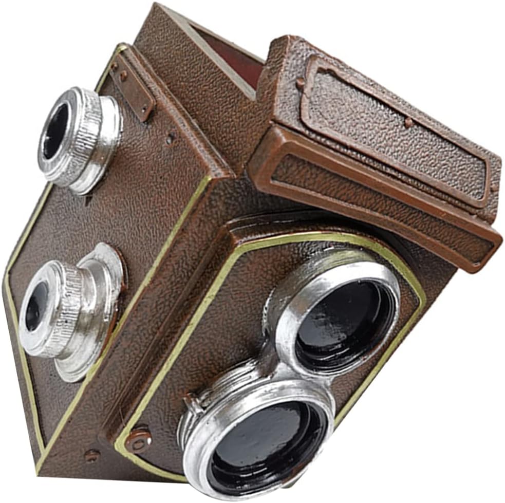Yardwe Retro Camera Flower Pot Vintage Camera Shaped Planter for Succulents Decorative Home Office Garden Balcony Accent