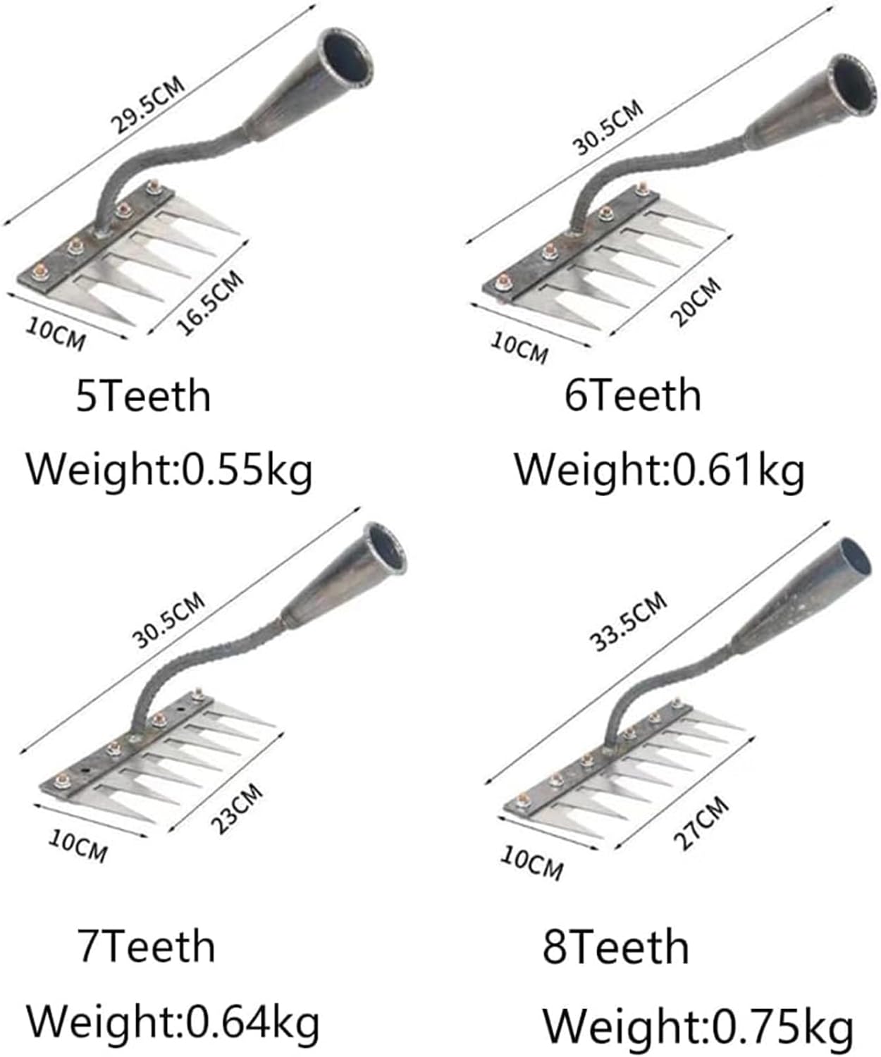 2025 New Iron Weeding Rake 2.0,5/6/7/8 Teeth Irons Rakes,Multifunctional Heavy-Duty Weeding Artifact,for Gardening and Weeding Tools (6 Teeths)