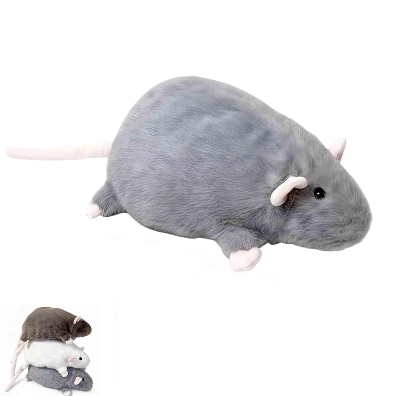 Ysaca Chonky Rat Plush, Realistic Cute Fat Rat Stuffed Animal, Soft Jumbo Chubby Plush Pillow for Bed Sofa Room Decor, Huggable Gift for Adults (Grey, 50cm)