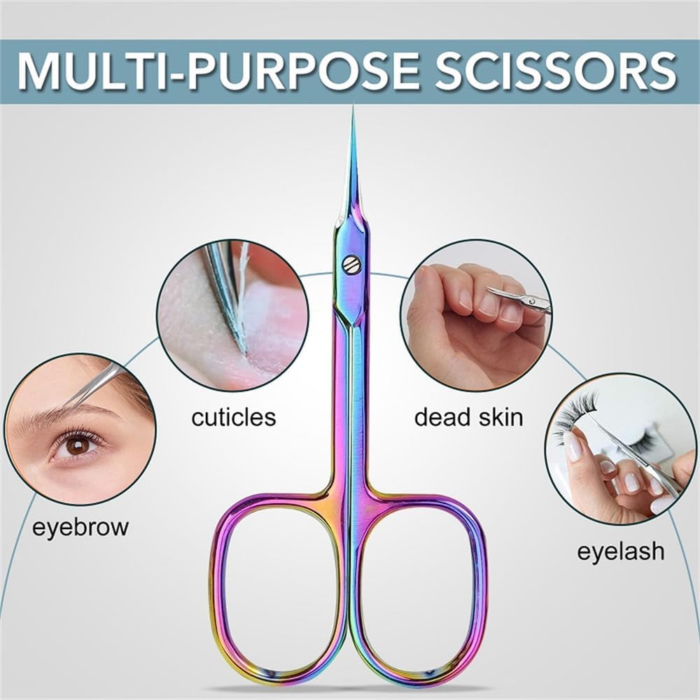 Cuticle Scissors Extra Fine Cuticle Trimmer for Manicure and Pedicure Curve Blade Precise Pointed Tip Grooming Kit for Nail Art,Black,h