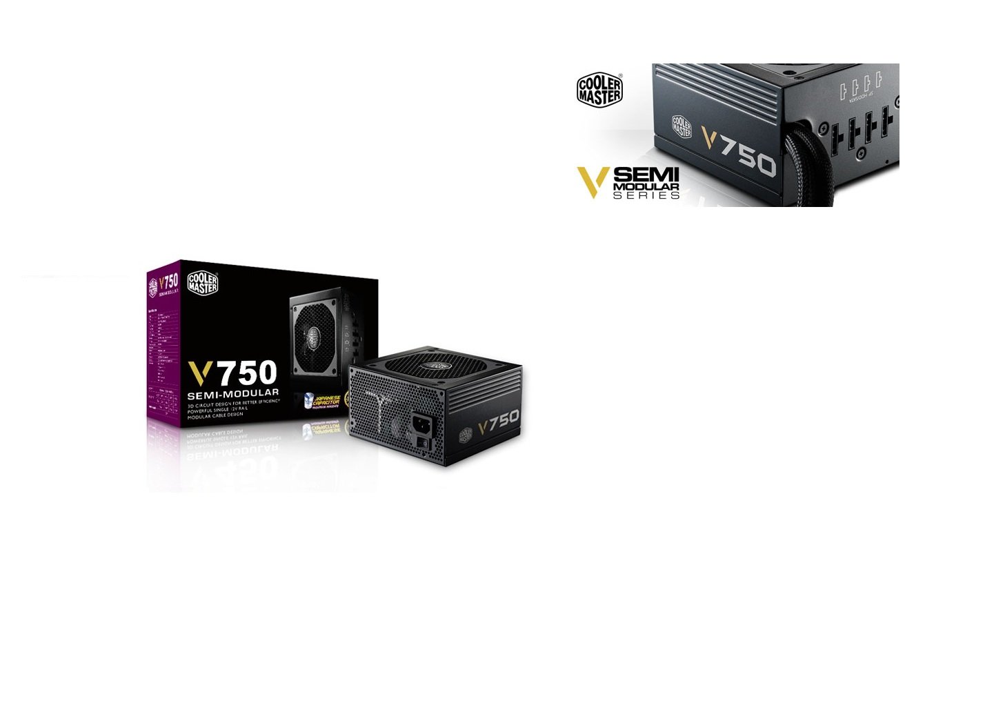 Cooler Master V750 Semi-Modular RS-750-AMAA-G1 Compact 750W 80 PLUS Gold Power Supply (Black)