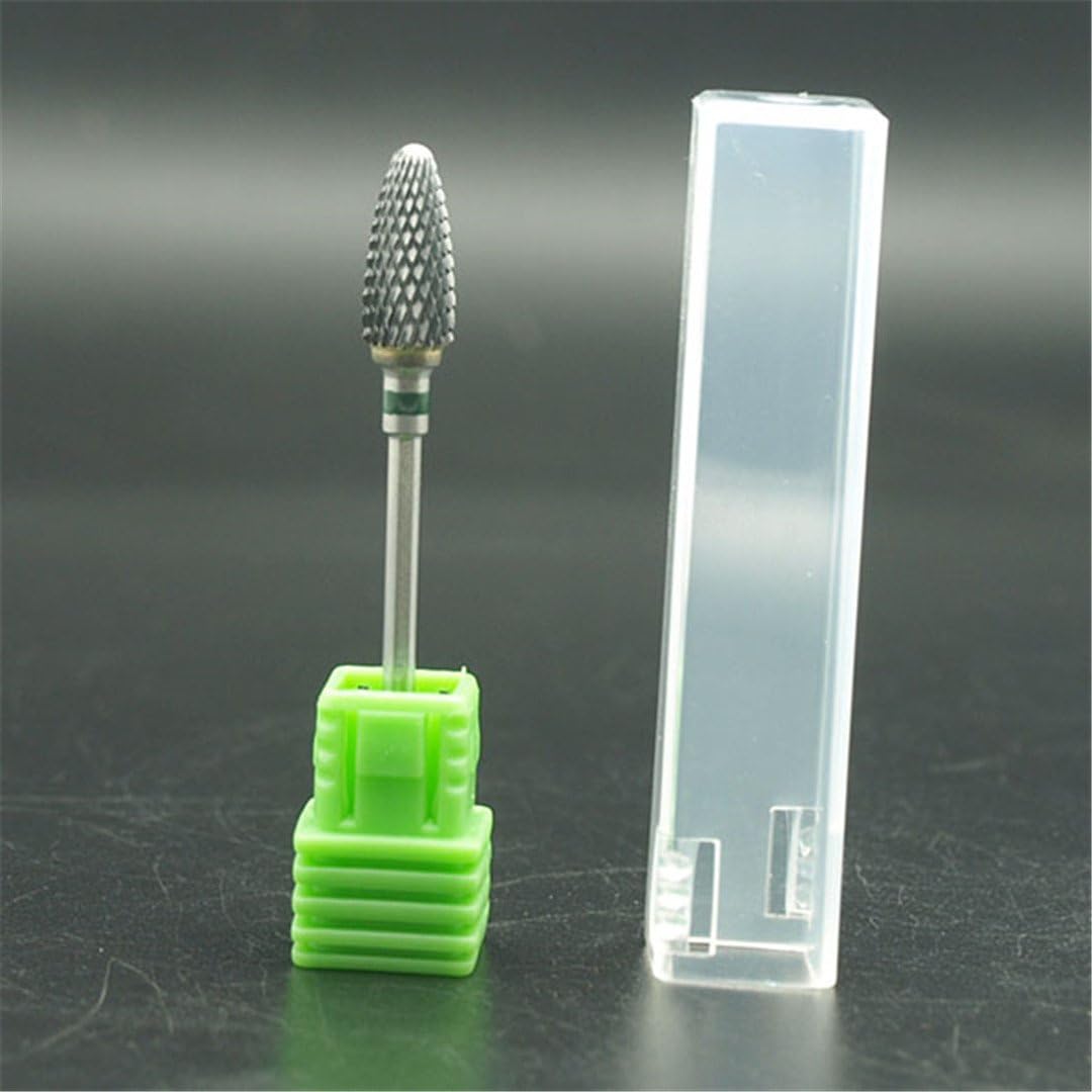 Hot 51Mm Design 6.0 Flame Bit Shape Carbide Nail Drill Bit Electric Nail File Drill Bit Coarse Carbide Drill Nail Art Tool,3 Siz Green C