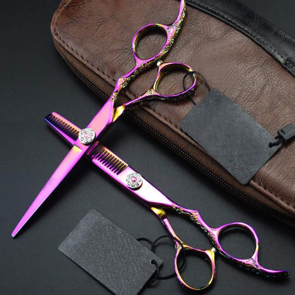 Hohe Härte Edelstahl Leicht und Scharf Barbier Haare Schneiden & Ausdünnen friseurscheren für Salon Friseur oder zu Hause,6inchset