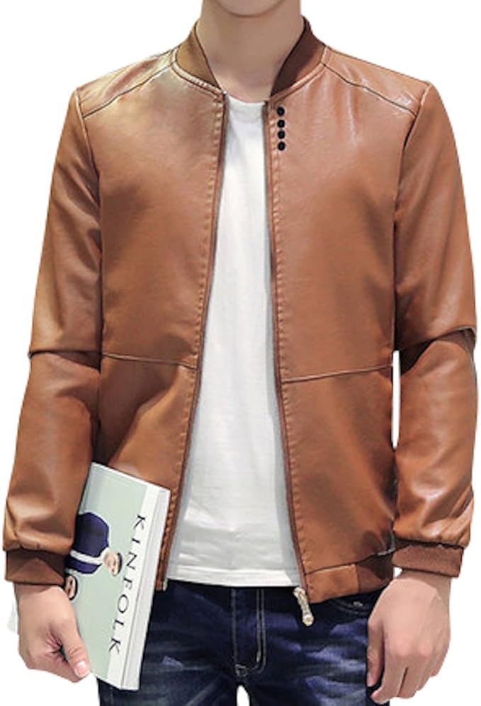 Amazon リスキス Riskiss メンズ ファッション Pu 革 レザー 細身 ライダース ジャケット アウター 長袖 ジャケット M L Xl M 茶色 コート ジャケット 通販