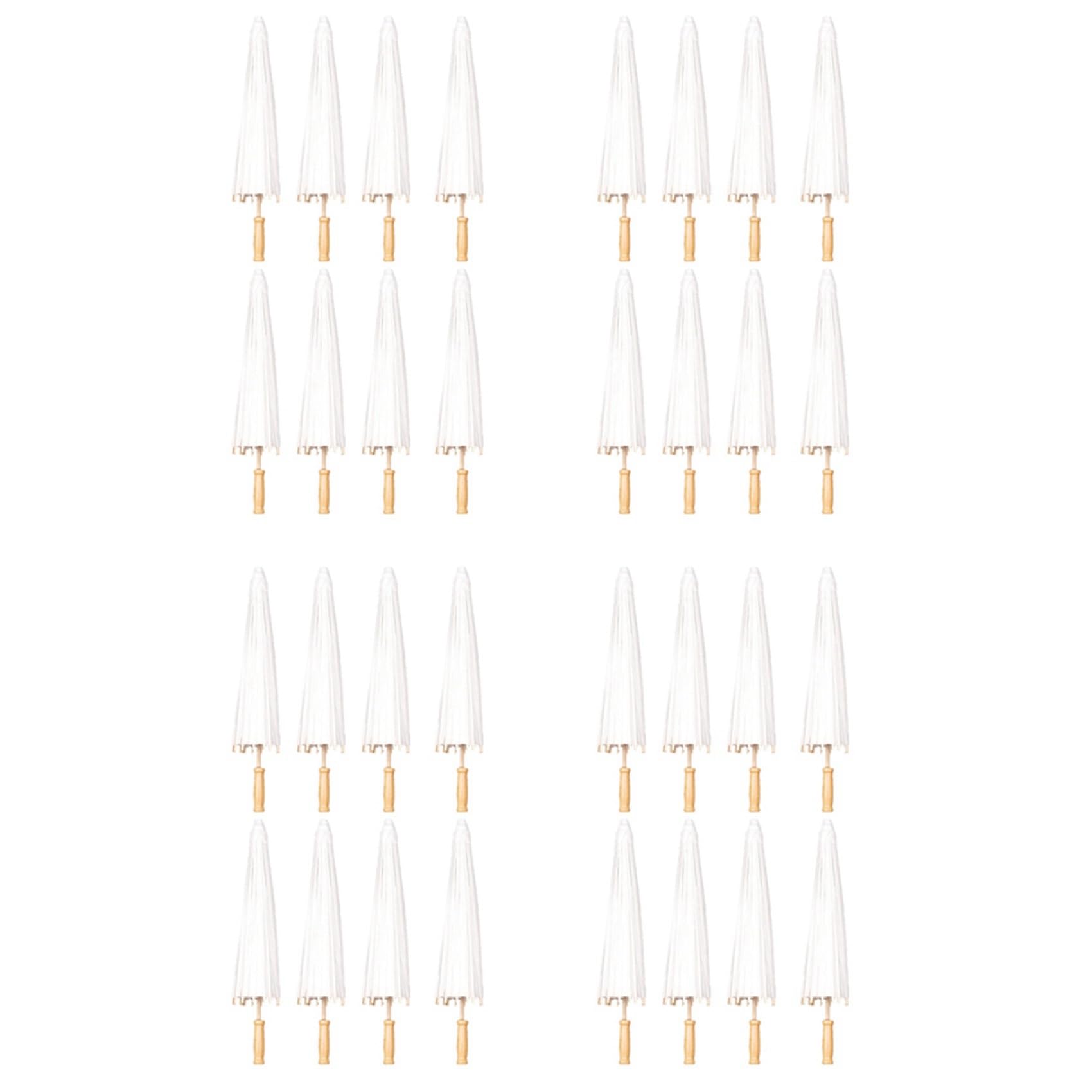 Hndhbfgrt 32PCS Paper Parasol Wedding Umbrella Party Favor 60cm Bamboo Umbrellas for Bridal Shower Centerpieces Photo Props