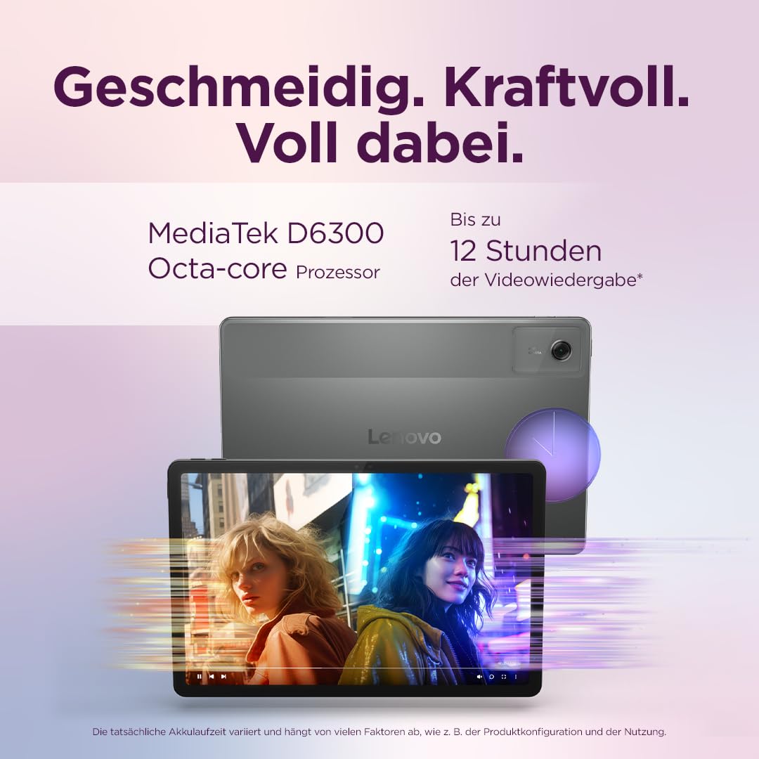 Lenovo Idea Tab Tablet, 11" 2.5K 16:10 LCD Display, MediaTek Dimensity 6300, 8GB RAM, 128GB Speicher, Android 15, Luna Grey, inkl. Tab Pen