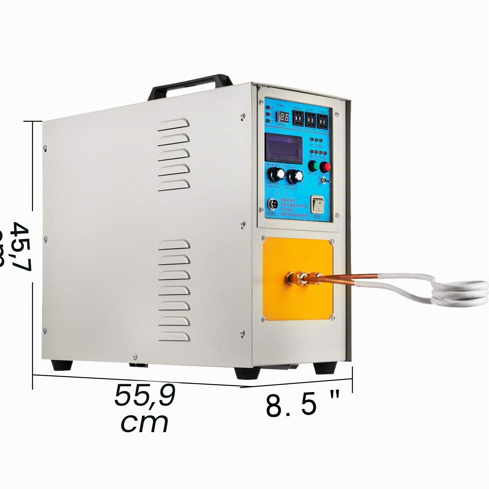 VEVOR 15KW Four à induction haute fréquence 30-100 KHz Four de fusion Four de fusion LH-15A 230V Système de chauffage