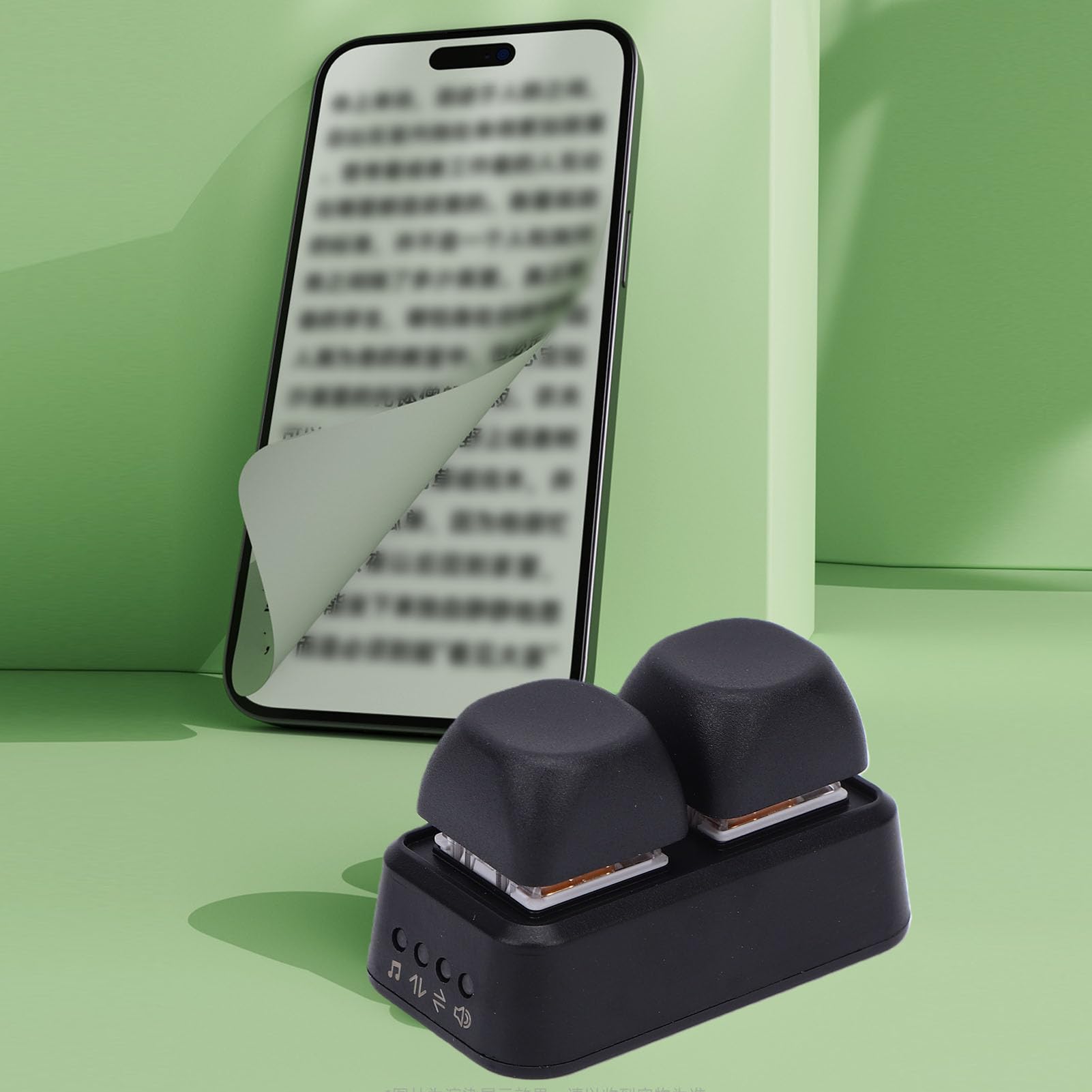 Tosuny 2-Tasten-Bluetooth-Makro-Tastatur, programmierbarer Kopier-Pastenblock, kabelloser Seitenumkehrer für E-Reader, RGB-Hintergrundbeleuchtung, wiederaufladbar