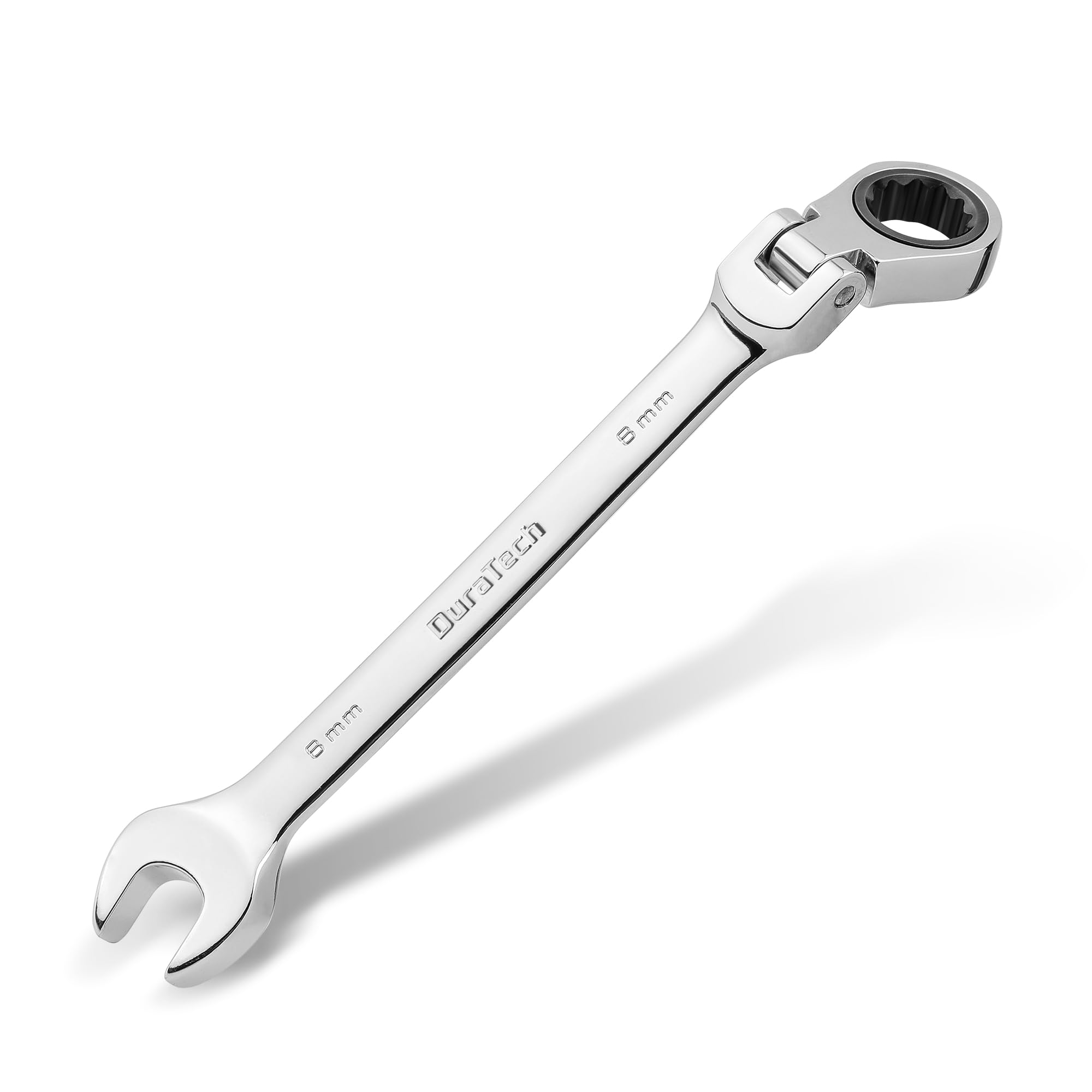 DURATECH 8mm Flex-Head Ratcheting Combination Wrench, Metric, 72-Tooth, CR-V Steel