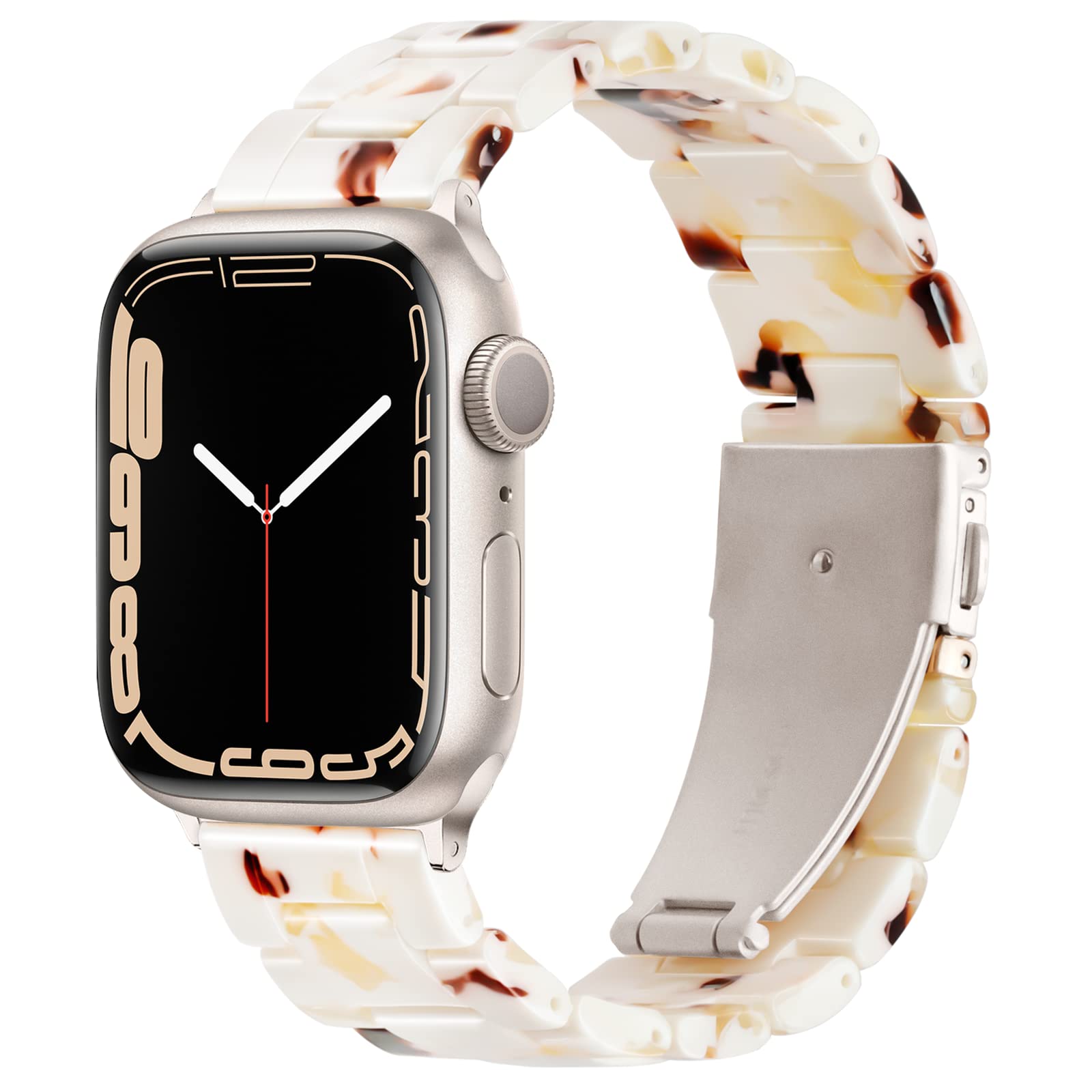 Pleixiu Lightweight Resin Band For Apple Watch Series 11 10 SE 9 8 7 6 5 4 3 2 1 Ultra 3 2, Fashion Adjustable Replacement Strap for iWatch Bands 38mm